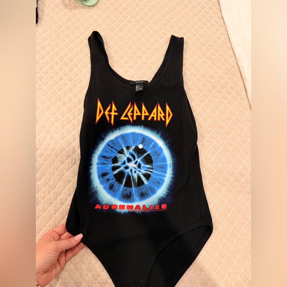 Forever 21 Black Graphic Tank with Red and Yellow Accents